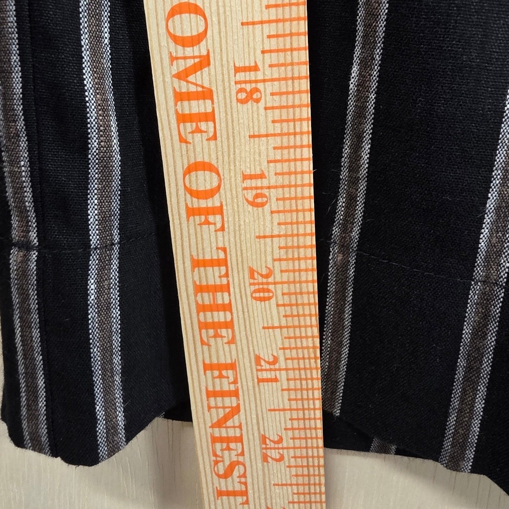 J. Jill Linen Stretch Striped Paperbag Wide Leg Crop Pants Black Petite Small - Picture 5 of 16